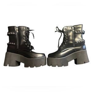 Platform Double Buckle Boots. Brand new in bag. 7US/38EUR
